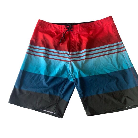 Bundle of 2 Men's Board Swim Shorts Rip Curl & Burnside Red & Blue Sz 38 Classic - Picture 12 of 16
